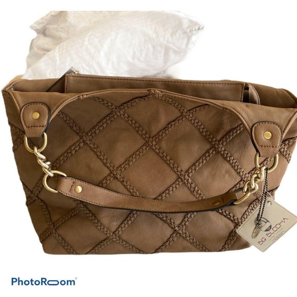 Big Buddah J Windsor Bag Taupe Criss Cross Front - Picture 7 of 7